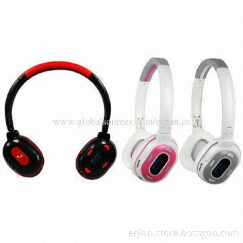 Wired Headhones with Mic for Mobile Phones/Smartphones/Tablet PCs, Built-in MP3 with LCD display